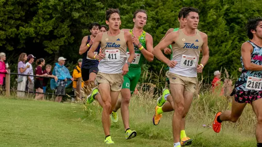 Graham Stevener and Graham Mitchell run at the Cowboy Jamboree