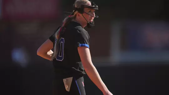 Maura Moore stares in against Jacksonville State