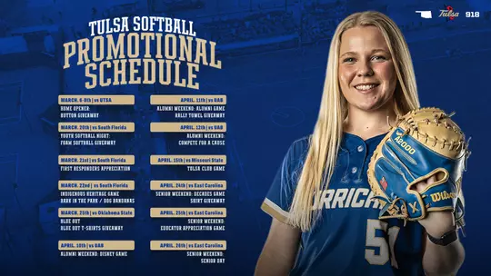 Tulsa Softball promo schedule