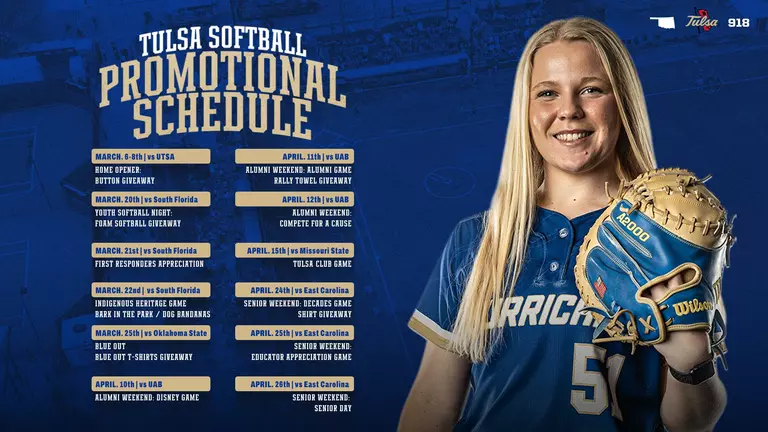 Tulsa Announces 2026 Softball Promo Schedule