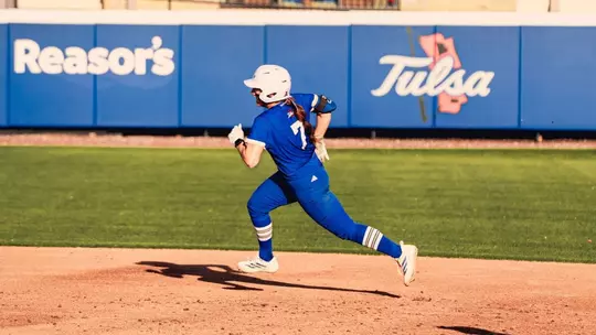 Claira Skaggs rounds the bases against Oklahoma State