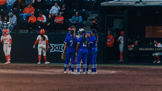 Tulsa meets in the infield at Oklahoma State
