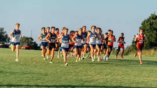 Tulsa's men run at the Cowboy Preview