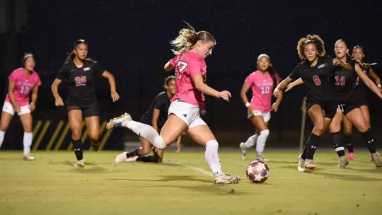 Allison Rabe drives to goal in a 2026 match vs. CSUN
