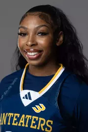 Head shot of Makiah Asidanya in blue jersey