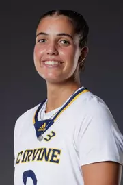 Head shot of Daniela Falcon Hernandez in a white UC Irvine jersey.