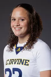 Head shot of Delaney White in a white UC Irvine jersey.