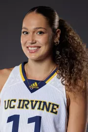 Head shot of Haley Hernandez in a white UC Irvine jersey.