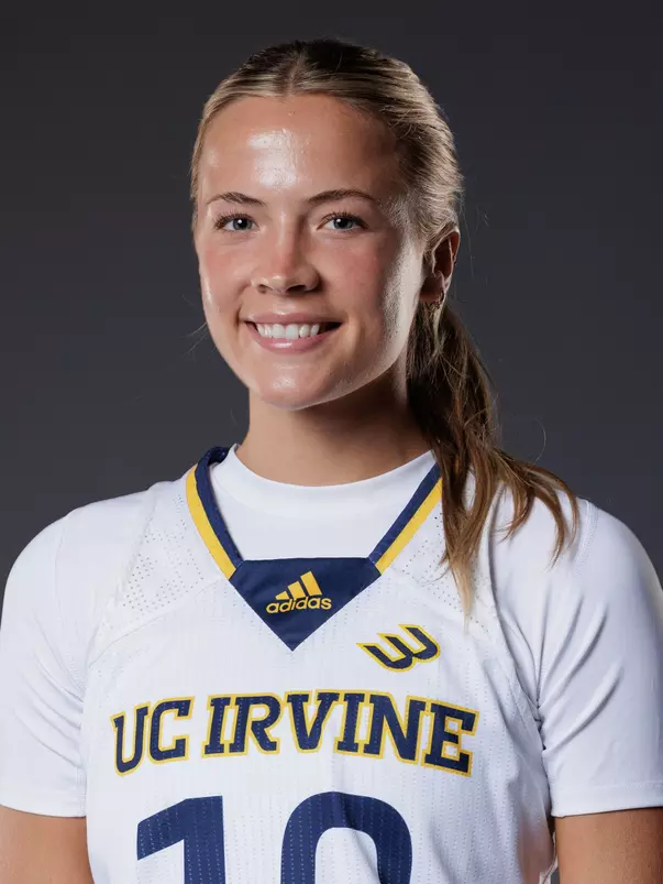 Head shot of Lauryn Madsen in a white UC Irvine jersey.