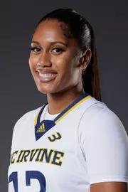 Head shot of Nohe'alani Stores in a white UC Irvine jersey.
