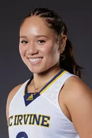 Head shot of Sarah Miller in a white UC Irvine jersey.