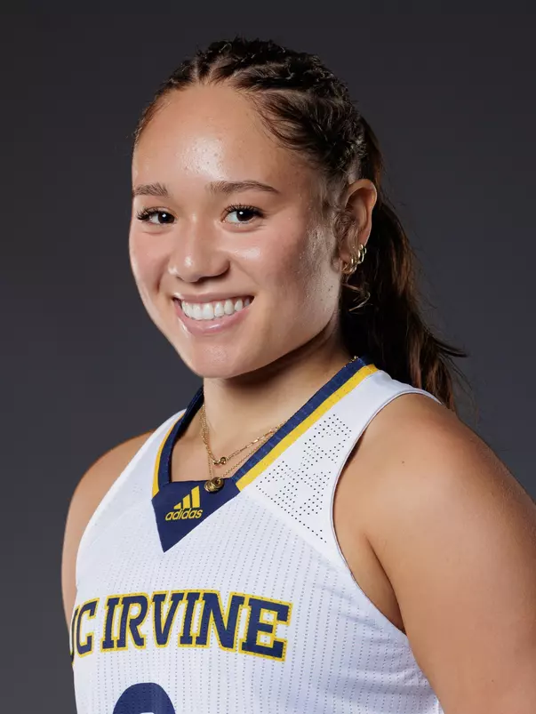 Head shot of Sarah Miller in a white UC Irvine jersey.