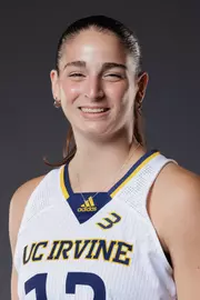 Head shot of Shirel Nahum in a white UC Irvine jersey.