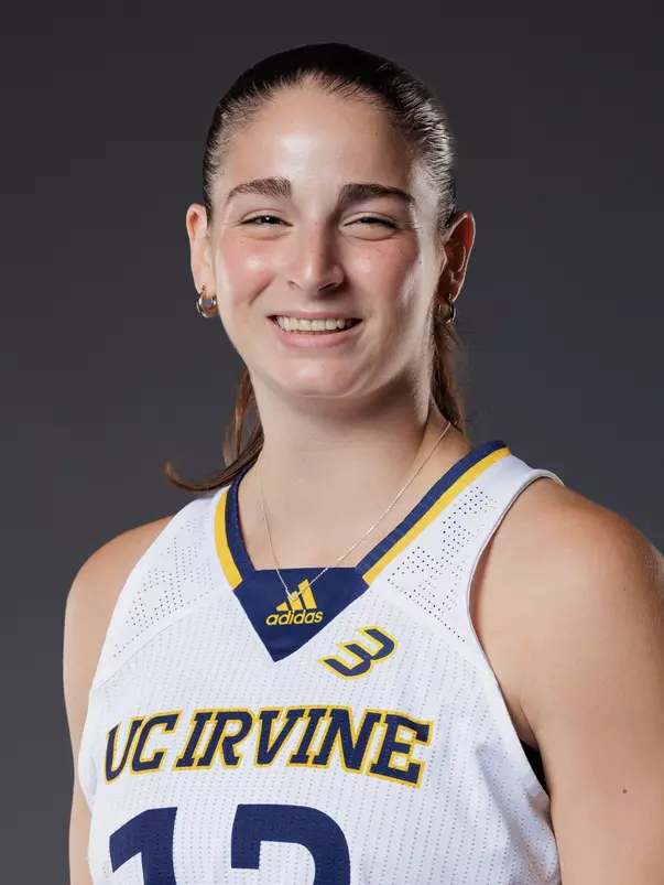 Head shot of Shirel Nahum in a white UC Irvine jersey.
