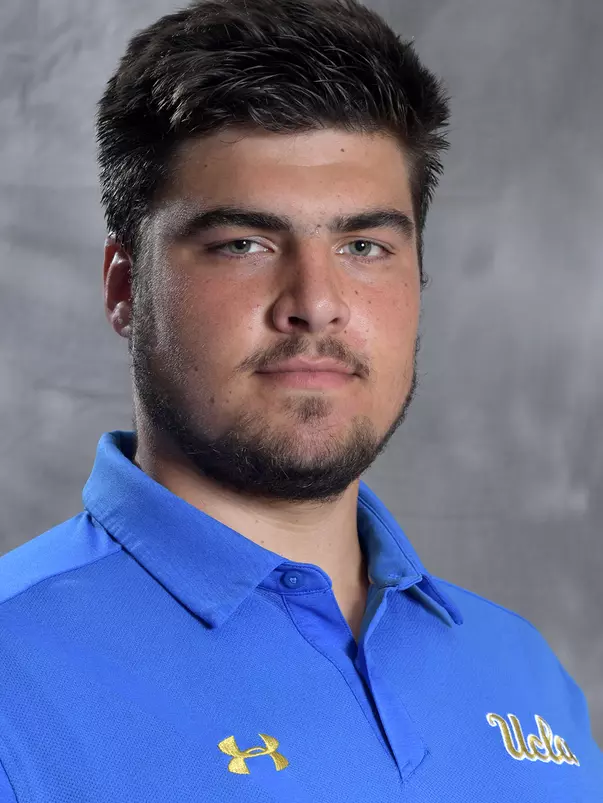 UCLA Bruins offensive lineman Michael Alves (55) poses in Los Angeles, Friday, July 6, 2018. (Kirby Lee via Image of Sport)