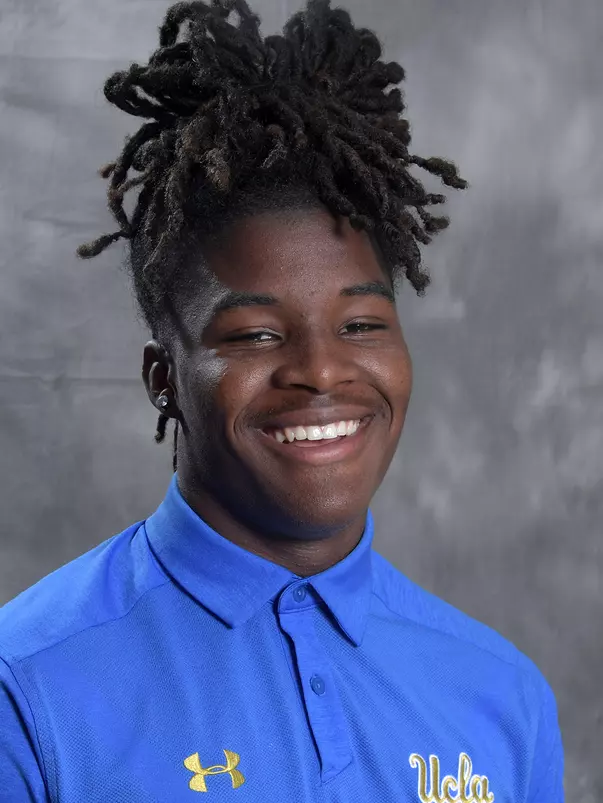 UCLA Bruins defensive back Elijah Gates (9) poses in Los Angeles, Friday, July 6, 2018. (Kirby Lee via Image of Sport)