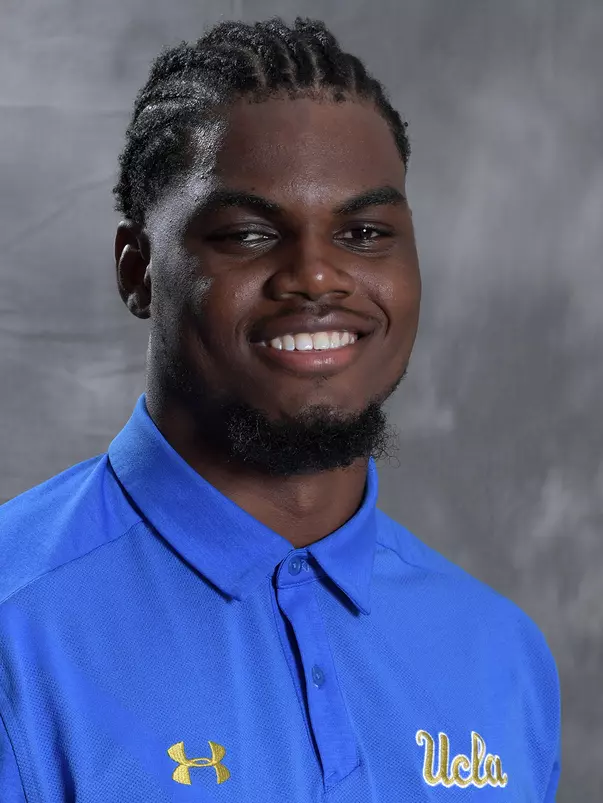 UCLA Bruins linebacker Rahyme Johnson (12)  poses in Los Angeles, Friday, July 6, 2018. (Kirby Lee via Image of Sport)