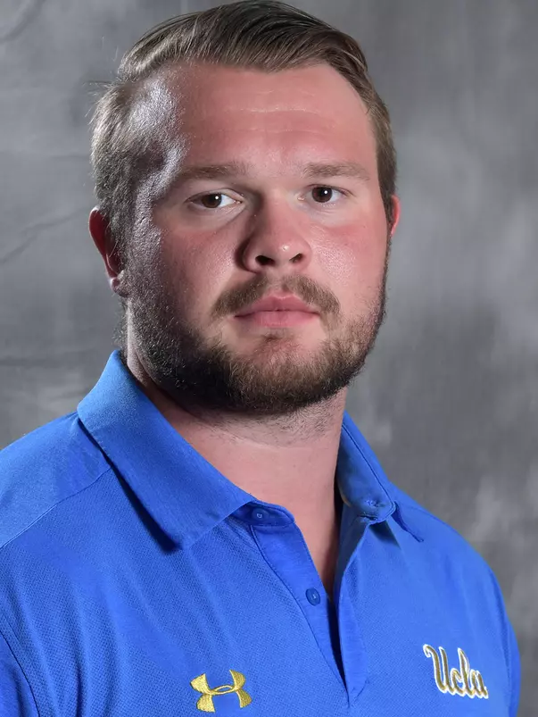 UCLA Bruins offensive lineman Justin Murphy (74) poses in Los Angeles, Friday, July 6, 2018. (Kirby Lee via Image of Sport)