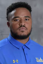 UCLA Bruins linebacker Lokeni Toailoa (52) poses in Los Angeles, Friday, July 6, 2018. (Kirby Lee via Image of Sport)