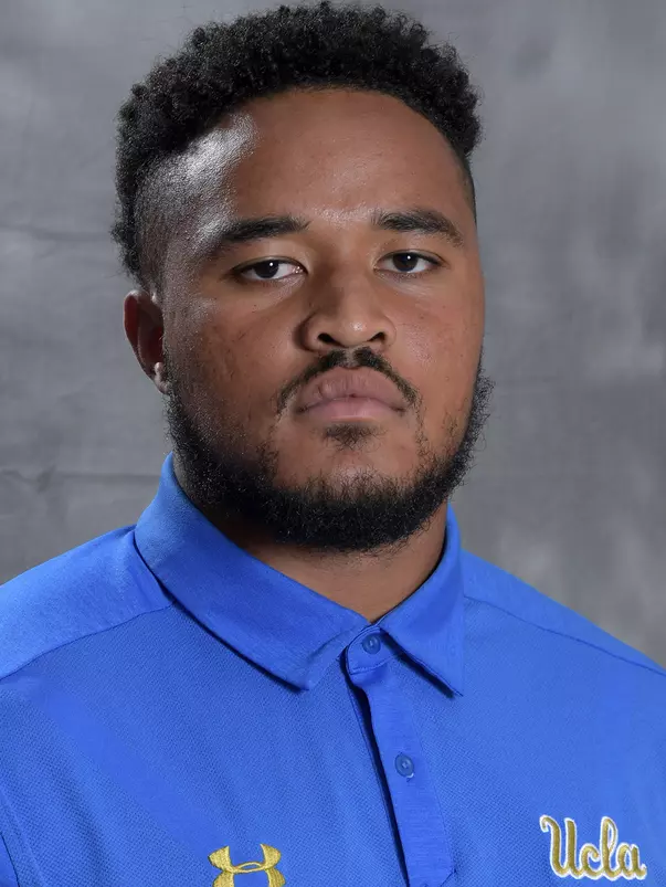 UCLA Bruins linebacker Lokeni Toailoa (52)  poses in Los Angeles, Friday, July 6, 2018. (Kirby Lee via Image of Sport)