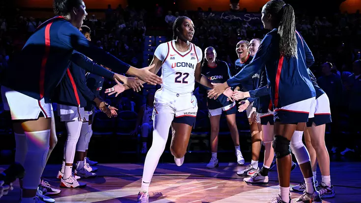 UNCASVILLE, Conn - October 13 - forward Serah Williams #22 of the UConn Huskies against the Boston College Eagles at Mohegan Sun Arena in Uncasville, CT. Photo by Simon Asher