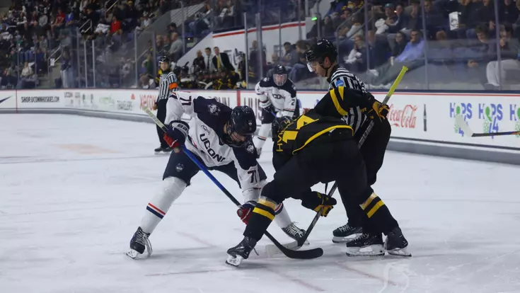UConn vs. Colorado College faceoff