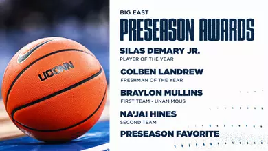 Huskies Sweep BIG EAST Preseason Honors, Demary Jr. POY