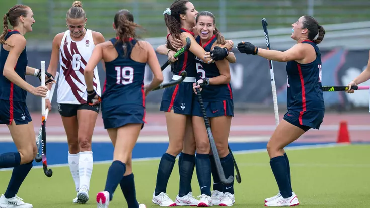 STORRS, CONNECTICUT - August 22 - Olivia Machiavelli #8 in the game against the Boston College Eagles at the George J. Sherman Family Sports Complex on August 22 in Storrs, Connecticut. Photo by Simon Asher