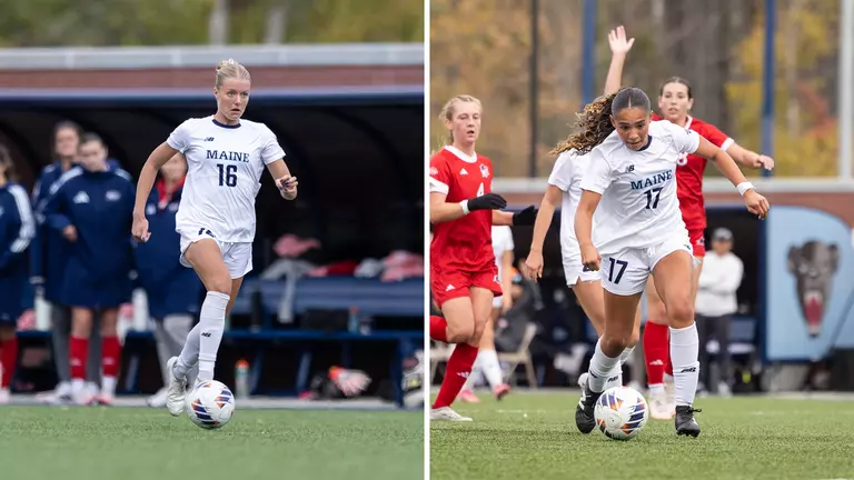Split action photos of Olivia Grisdale and Isabella Meadows
