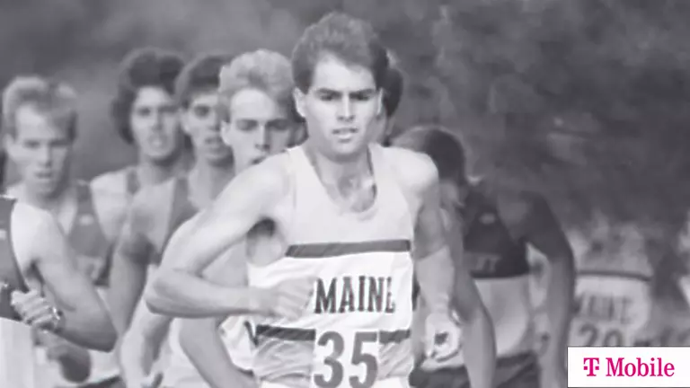 An image of Pat O'Malley running with T-Mobile logo.