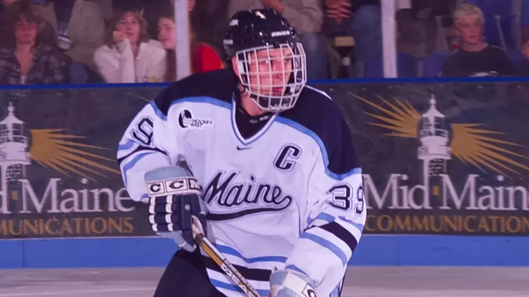 Cory Larose skates at Alfond Arena