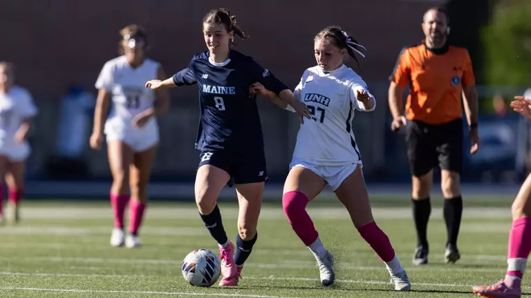 DURHAM, NH – OCTOBER 18: UNH Women's Soccer plays thr University of Maine Black Bears at the Wildcat Stadium on October 18, 2026 in Durham, New Hampshire. (Photo by Alex Miller)