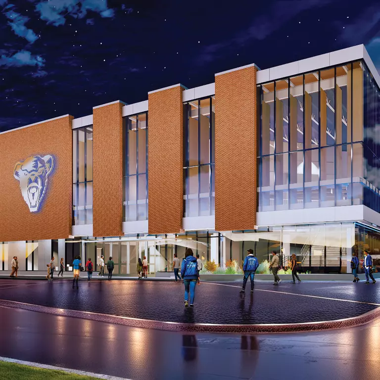 A rendering of Morse Arena at night