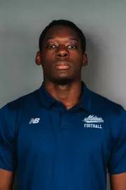 2026 Maine football roster head shot. Blue polo with Maine script.