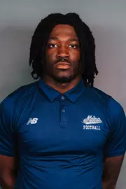 2026 Maine football roster head shot. Blue polo with Maine script.