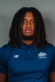 2026 Maine football roster head shot. Blue polo with Maine script.
