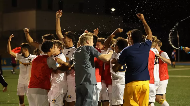 Using late-game heroics, Kansas City Men's Soccer defeated Creighton, 2-1, on Sep. 12, 2023.