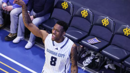 Trey Booker-Lowery watches his shot as the Roos took on Omaha