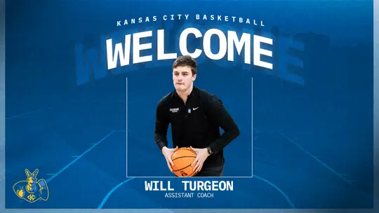 Welcome Assistant Coach Will Turgeon - Graphic with photo of Turgeon featured
