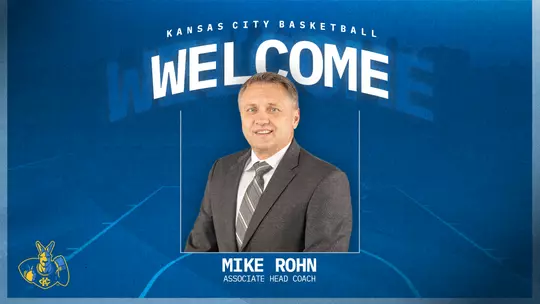 A graphic featuring a headshot of Mike Rohn that reads "Welcome Mike Rohn, Associate Head Coach"