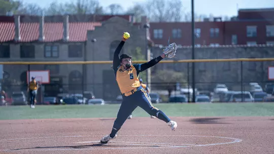 Alyssa Droge sends a pitch home in the Roos loss to Tulsa