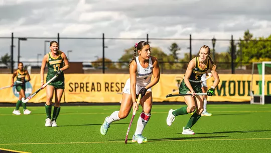 Florine Gerrits dribbling at Vermont