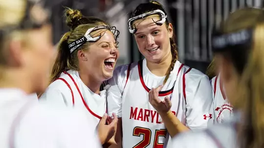 Women's Lacrosse Smiling at Scrimmage vs. Loyola