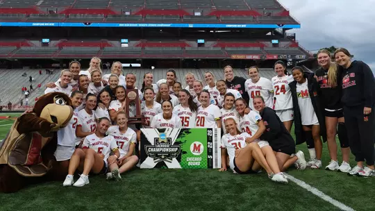 Maryland celebrates its win over Navy in the NCAA Tournament