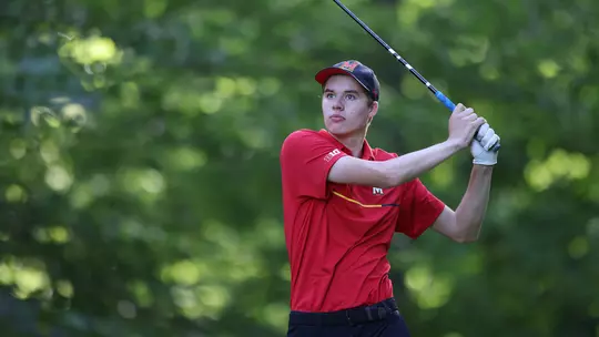 Emil Riegger tees off at NCAA Regionals