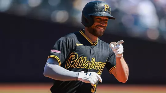 Brandon Lowe Photo in Pirates Uniform celebrating a home run