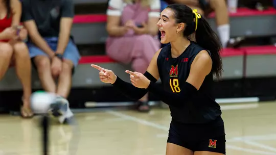 Sara Toth celebrates a Maryland point