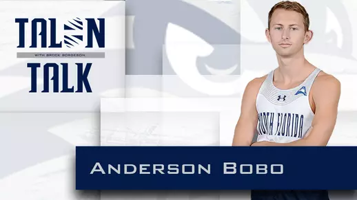 Anderson Bobo Talon Talk graphic with him on the cover and featuring Text that says Talon Talk and with Brock Borgeson