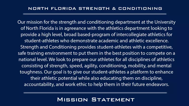 Strength & Conditioning Mission Statement & Philosophy
