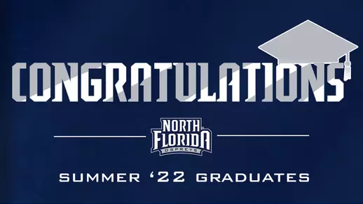 Congratulations graduates graphic summer '22 with a blue background and gray and white text stating congratulations with a cap and text